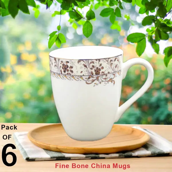 ABCM#04- Fine Bone China Mugs (Pack of 6) - simple